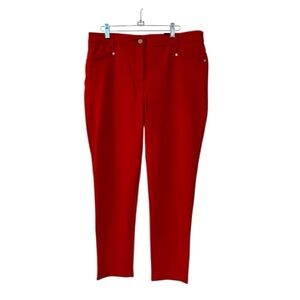 🆕 Chico's The So Slimming Refined Ponte red Ankle Pants size: 2 = 12  *NWT* $89
